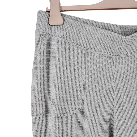 Gilly Hicks Women's Light Gray Dreamworthy Waffle Wide-Leg Pants - XL - Picture 3 of 7